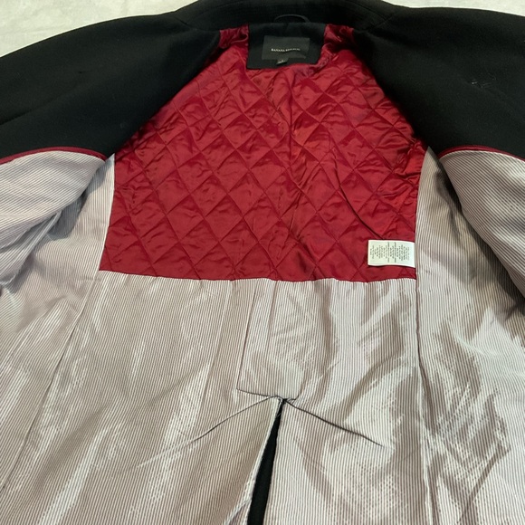 Vintage Banana Republic Overcoat Mens Size Large Black  Wool Blend - Picture 7 of 9